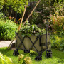 Fällbar Trädgårdsvagn 200 L - 100 kg Dragvagn 7 sidfickor 100 x 48 x 100,5 cm