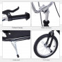 Sparkcykel med Luftgummi Däck 16 tum Scooter Höjdjusterbar 143 x 58 x 92-100 cm