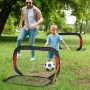Fotbollsmål Hopfällbart Mål Set med 2 med Bärväska 120 x 80 x 80 cm Stål Svart+Röd+Guld