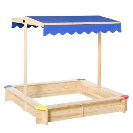 Sandlåda med Justerbar Tak 120 x 120 x 120 cm Trä