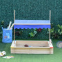Sandlåda med Justerbar Tak 120 x 120 x 120 cm Trä
