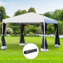Vikbar Paviljong 2,96L x 2,96B x 2,65H m Med Sidoväggar, Bärväska - Krämvit