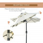 Dubbel Parasoll 2,95 x 1,50 m med Belysning, Tilt - Beige