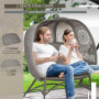 Hopfällbar Trädgårdsstol 2-Personer Med Sittdyna 126 x 75 x 142 cm