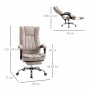 Ergonomisk Kontorsstol Läder Beige med Fotstöd 63 x 71 x 118 cm