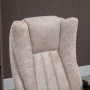 Ergonomisk Kontorsstol Läder Beige med Fotstöd 63 x 71 x 118 cm