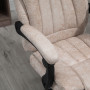 Ergonomisk Kontorsstol Läder Beige med Fotstöd 63 x 71 x 118 cm