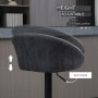 2x Barstolar, Höjdjusterbar Läder Grå 57 x 50 x 84-104 cm