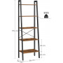 Steghylla Industriell Design 56 x 172 x 34 cm Bokhylla Med 5 Hyllplan