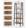 Steghylla Industriell Design 56 x 172 x 34 cm Bokhylla Med 5 Hyllplan