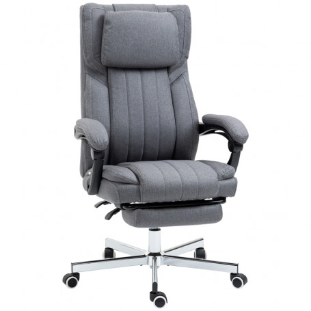 Kontorsstol med Massagefunktion, Fällbar Fotstöd 65 x 61 x 113 cm Grå