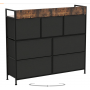 Byrå med 7 Tyglådor Industriell Vintage brun-svart 98 x 28,5 x 85 cm