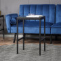 Satsbord, 2x Sidobord med Glasskiva - Metall Svart