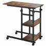 Rullbar Sidobord C-Formad Höjdjusterbart 80L x 40B x 72-82H cm