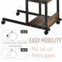 Rullbar Sidobord C-Formad Höjdjusterbart 80L x 40B x 72-82H cm