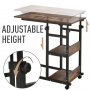 Rullbar Sidobord C-Formad Höjdjusterbart 80L x 40B x 72-82H cm