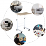 Laptopbord / Sidobord C-format 60 x 40 x 68-78 cm Vit / Ek