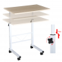 Laptopbord / Sidobord C-format 60 x 40 x 68-78 cm Vit / Ek