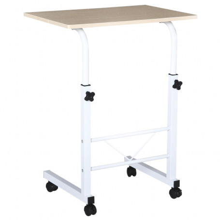 Laptopbord / Sidobord C-format 60 x 40 x 68-78 cm Vit / Ek