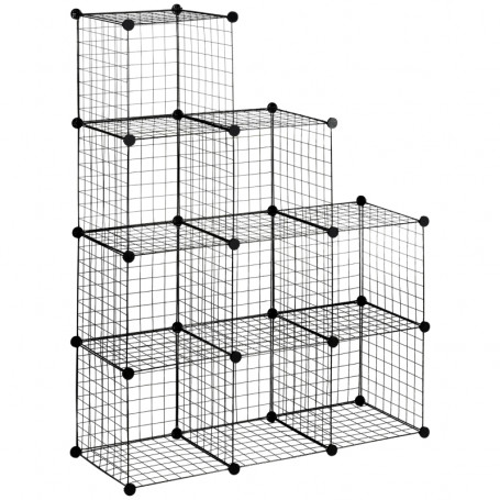 Kubhylla Förvarningssystem 9 Kuber x 35 x 35 x 35 cm Metall Svart