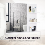 Badrum Spegelskåp med 3 Hyllor Vit 60 x 10 x 48 cm