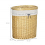 Tvättkorg Rotting 100L Tvättbar Påse 51 x 38 x 57 cm