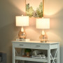 2x Bordslampa Glas Sänglampa Set