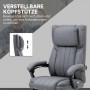 Kontorsstol med Massagefunktion, Fällbar Fotstöd 65 x 61 x 113 cm Grå