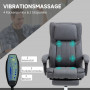 Kontorsstol med Massagefunktion, Fällbar Fotstöd 65 x 61 x 113 cm Grå