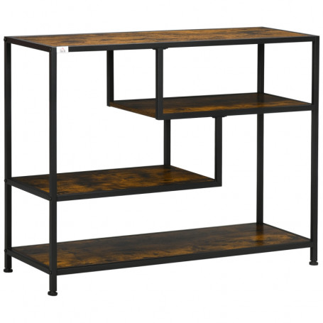 Konsolbord 4-Nivåer 99,6 x 33,6 x 74 cm Industriell Vintage Brun-Svart
