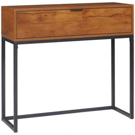 Konsolbord med Stor Låda 80 x 30 x 76 cm Industriell Brun/Svart