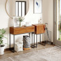 Konsolbord / Sidobord 40 x 30 x 76 cm Industriell Brun/Svart