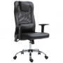 Kontorsstol med Massagekudde Svart Läder / Mesh 63 x 63 x 113-123 cm