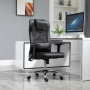 Kontorsstol med Massagekudde Svart Läder / Mesh 63 x 63 x 113-123 cm
