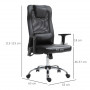 Kontorsstol med Massagekudde Svart Läder / Mesh 63 x 63 x 113-123 cm