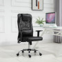 Kontorsstol med Massagekudde Svart Läder / Mesh 63 x 63 x 113-123 cm