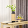 Vas - Blomstervas 42 x 16 cm Naturlig Trä - Svart Metall