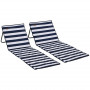 2x Strandmatta med Ryggstöd 142x51x40 cm