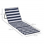 2x Strandmatta med Ryggstöd 142x51x40 cm
