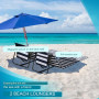 2x Strandmatta med Ryggstöd 142x51x40 cm