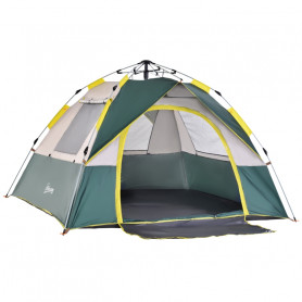 Tält 3-Personer Campingtält Pop-Up med Väska 205 x 195 x 135 cm
