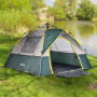 Tält 3-Personer Campingtält Pop-Up med Väska 205 x 195 x 135 cm