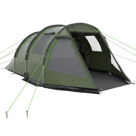 Campingtält 3-4 Personer 2 Rum – 475×264×172 Cm, Grönt, Vattentätt ...