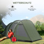 Campingtält 3-4 Personer 2 Rum – 475×264×172 Cm, Grönt, Vattentätt ...