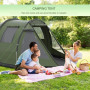 Campingtält 3-4 Personer 2 Rum – 475×264×172 Cm, Grönt, Vattentätt ...