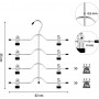 3x Galge med 4-Par Klämmor Byx-/kjolhängare 32 cm