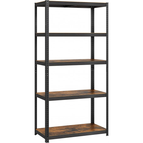 Heavy-Duty Förvaringshylla 100 x 50 x 200 cm, 875 kg Vintage brun-svart