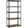 Heavy-Duty Förvaringshylla 100 x 50 x 200 cm, 875 kg Vintage brun-svart