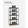 Heavy-Duty Förvaringshylla 100 x 50 x 200 cm, 875 kg Vintage brun-svart