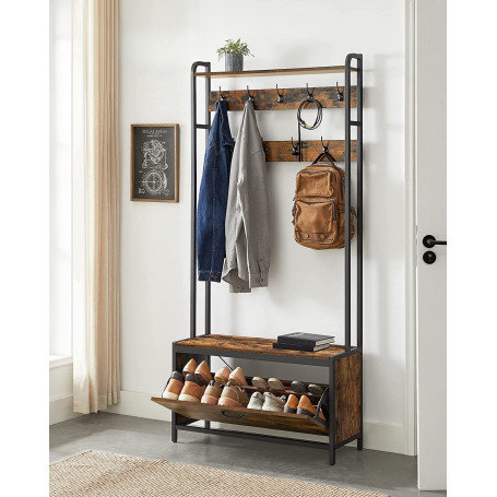 Klädhängare med Skoskåp - 9 krokar Industriell Design